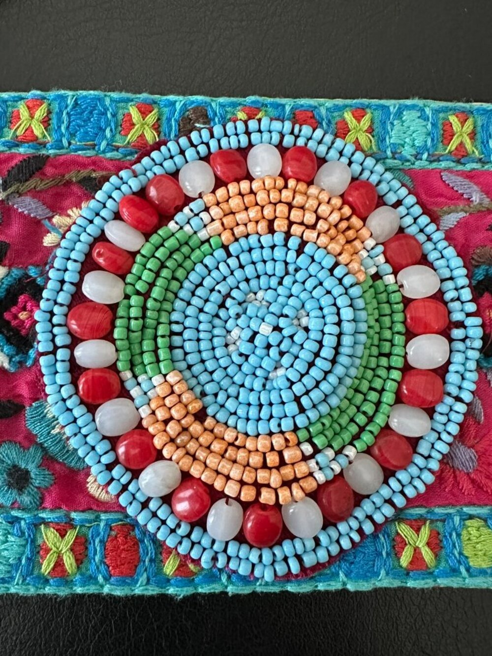 πΊβ¨ Johnny Was Obi Belt Beaded Embroidered Silk Sash Boho Chic Statement β¨πΊ - Picture 8 of 16